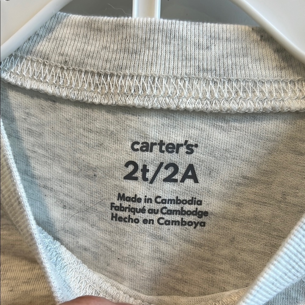 Carter's Light Gray Dog Graphic Long Sleeve Tee and pants outfit - Picture 6 of 7